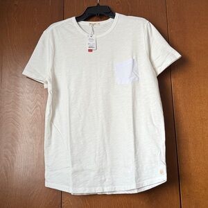 Marine Layer Heavy Slub Antique Cream Crew Neck T-Shirt with Pocket NET Sz M $48